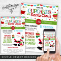 fun winter fundraiser flyers for cupcakes with santa claus event